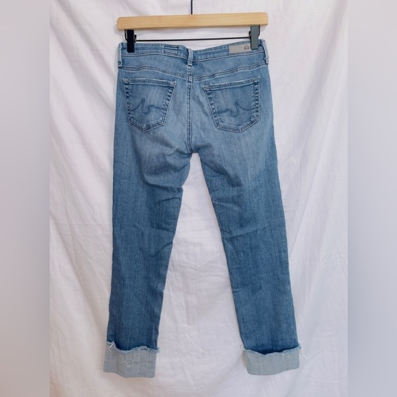 Adriano Goldschmied AG Medium Wash Denim Slim Straight The Stevie Cuff Jeans 25 - Picture 6 of 6